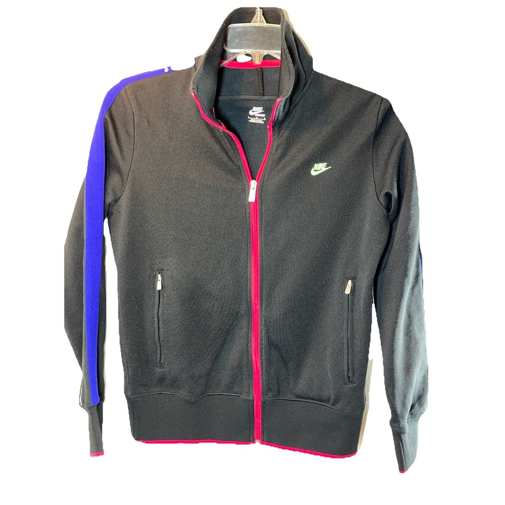 Nike Sportswear Womens Track Jacket Black Pink Purple Full Zip Large